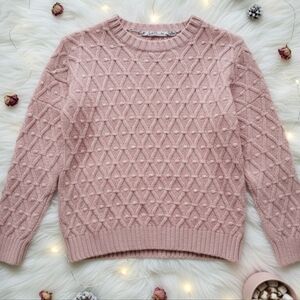 [[Cupcakes And Cashmere]] Pink Diamond Knit Women's Sweater
